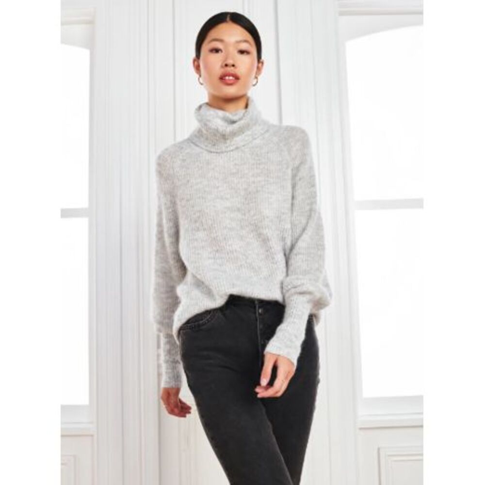 Quince Baby Alpaca-Wool Turtleneck Gray S